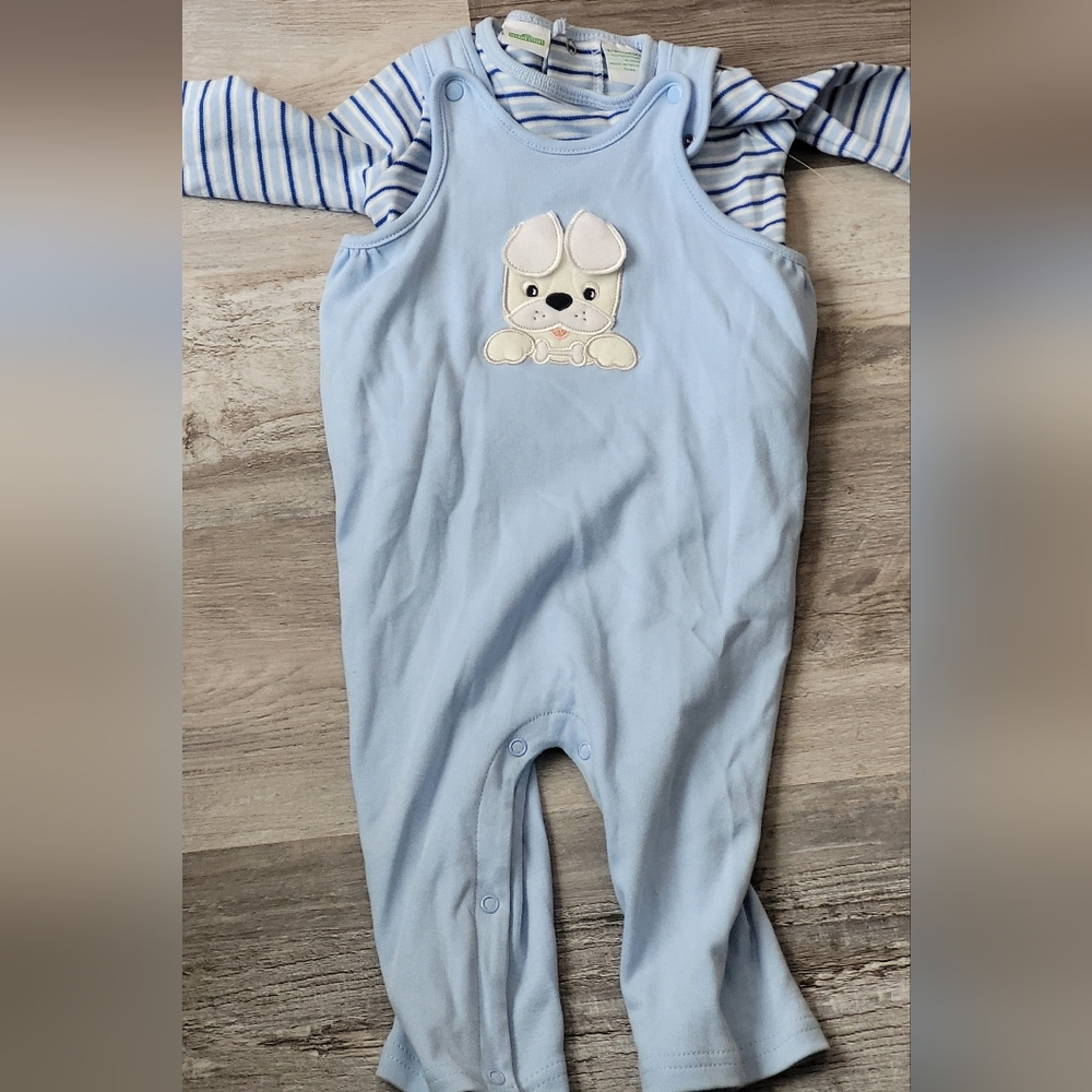 Blue dog overall set Sesame street 6-8 months
